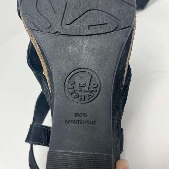 Mephisto Lolie women's sandals black strappy wedge 40 - Picture 9 of 10